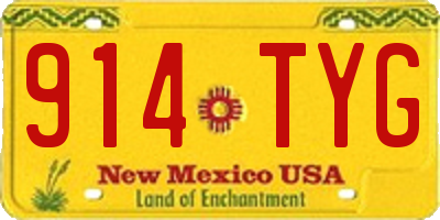 NM license plate 914TYG