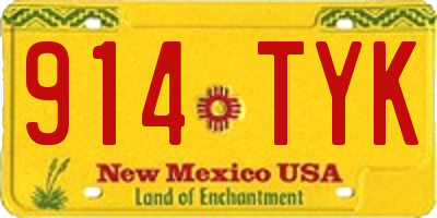NM license plate 914TYK
