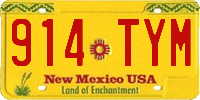 NM license plate 914TYM