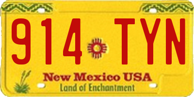 NM license plate 914TYN