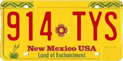 NM license plate 914TYS