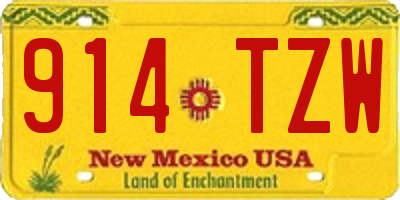 NM license plate 914TZW