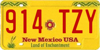 NM license plate 914TZY