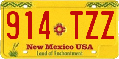 NM license plate 914TZZ