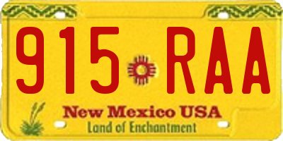 NM license plate 915RAA