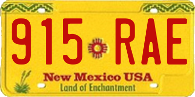 NM license plate 915RAE