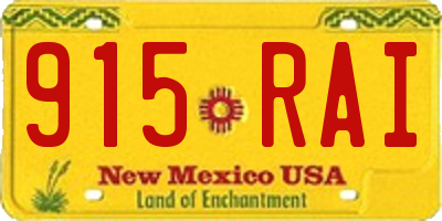 NM license plate 915RAI