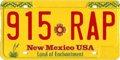 NM license plate 915RAP