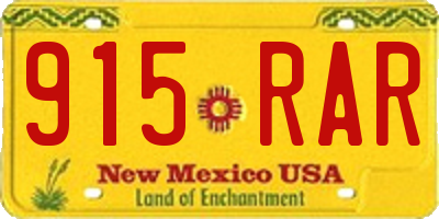 NM license plate 915RAR