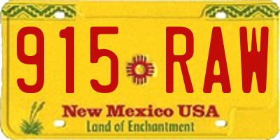 NM license plate 915RAW