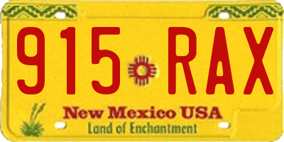 NM license plate 915RAX
