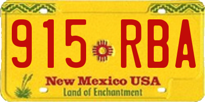 NM license plate 915RBA