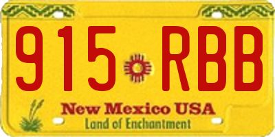 NM license plate 915RBB