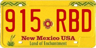 NM license plate 915RBD