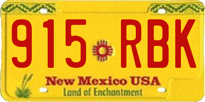 NM license plate 915RBK