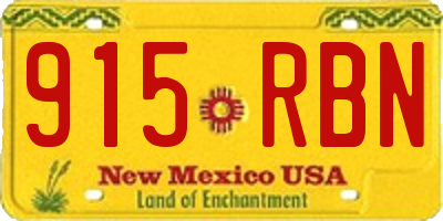 NM license plate 915RBN