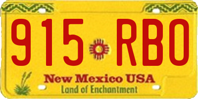 NM license plate 915RBO