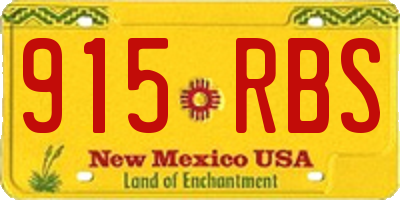 NM license plate 915RBS