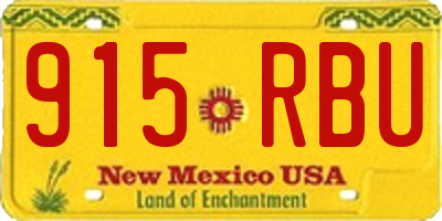 NM license plate 915RBU