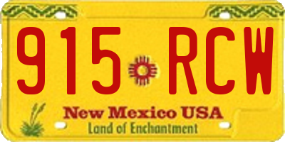NM license plate 915RCW