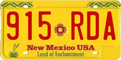 NM license plate 915RDA