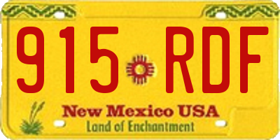 NM license plate 915RDF
