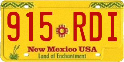 NM license plate 915RDI