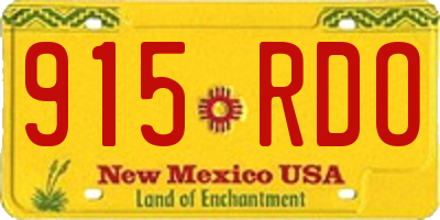 NM license plate 915RDO