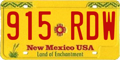 NM license plate 915RDW