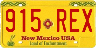NM license plate 915REX