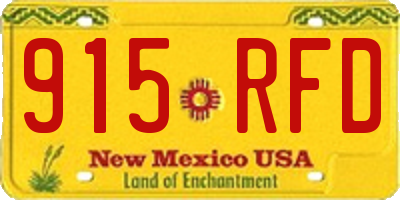 NM license plate 915RFD