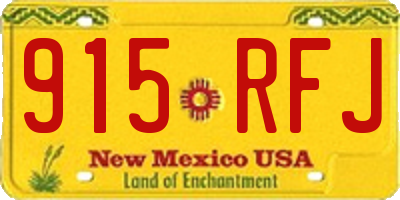 NM license plate 915RFJ