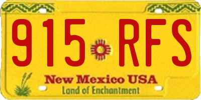 NM license plate 915RFS