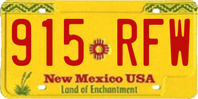 NM license plate 915RFW