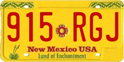 NM license plate 915RGJ