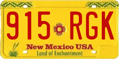 NM license plate 915RGK