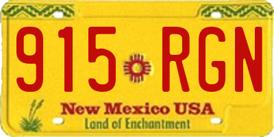 NM license plate 915RGN