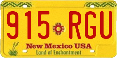 NM license plate 915RGU