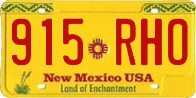 NM license plate 915RHO