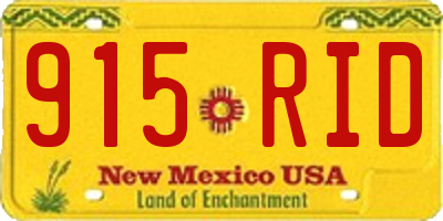 NM license plate 915RID