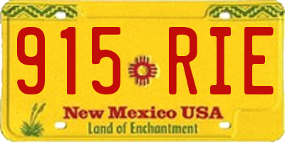 NM license plate 915RIE