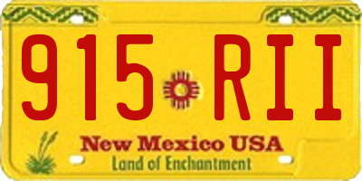 NM license plate 915RII
