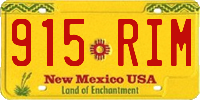 NM license plate 915RIM