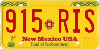 NM license plate 915RIS