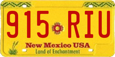 NM license plate 915RIU