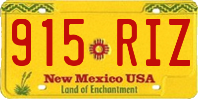 NM license plate 915RIZ