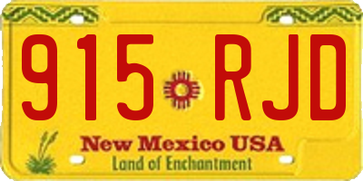 NM license plate 915RJD