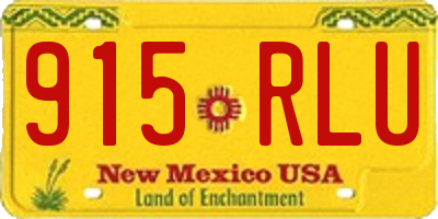 NM license plate 915RLU