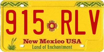NM license plate 915RLV