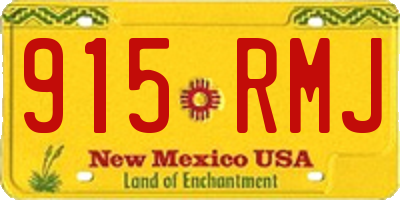 NM license plate 915RMJ